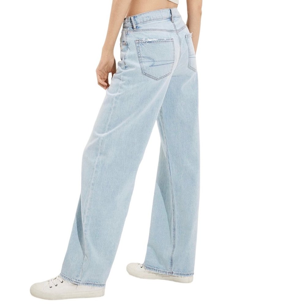NWT American Eagle Womens 18 Long Low Rise Skater Jean Baggy Wide Leg Light Wash - Picture 7 of 8